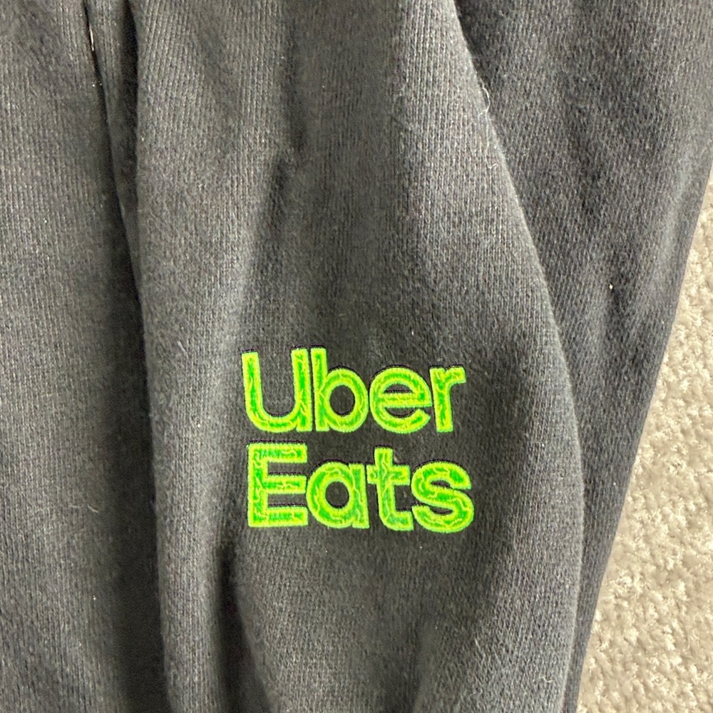 RARE Rick & Mortys Uber Eats Wendys Hoodie Black Collab Mens XL Collectible - Picture 3 of 9